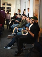 Members listening during an Experience Cafe talk