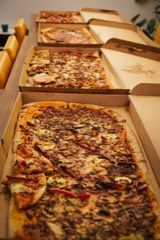 Pizza on the table at an Experience Cafe meetup