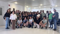 A group photo of the Experience Cafe community in Berlin